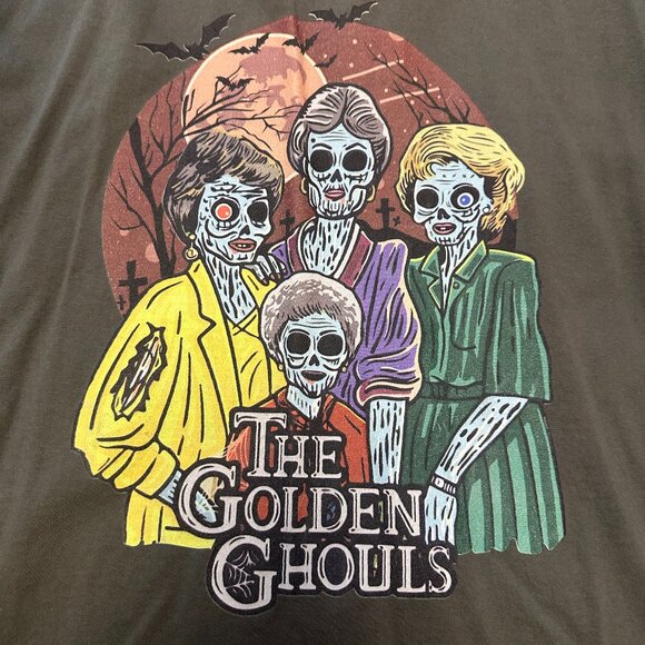 Golden Ghouls Halloween Tee Zombie Golden Girls, 3XL Charcoal Grey - Picture 1 of 11